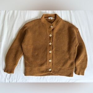 Alex Mill 100% cotton golden khaki brown Nico sweater cardigan sz S